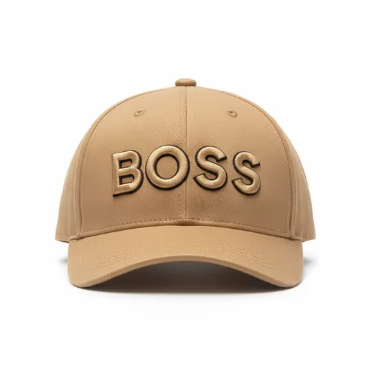 BOSS Logo Embroidered Cotton Twill Baseball Cap Brown