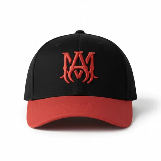 Amiri MA Canvas Hat With Maroon Logo 