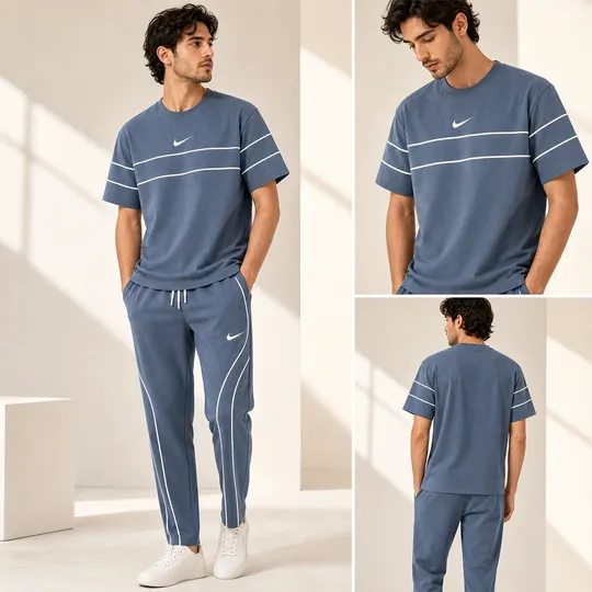 Premium Everyday Wear T Shirt and Trouser Set - Ash