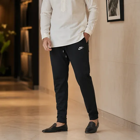 Solid Trouser 2 Pcs Combo Black and White 