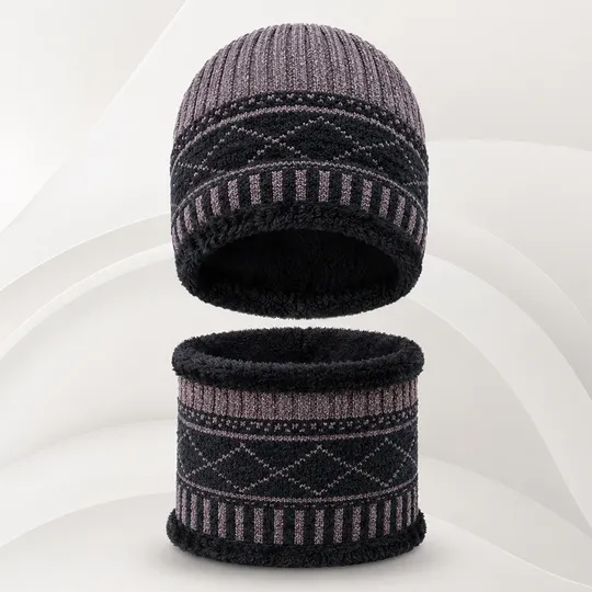 Beanie Hat & Scarf Set - Dark ASH