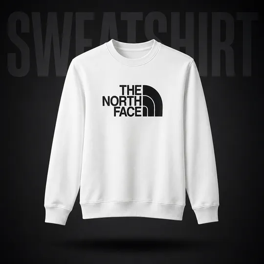 Heavy Cotton Blend Brushed Fleece Sweatshirt Off White