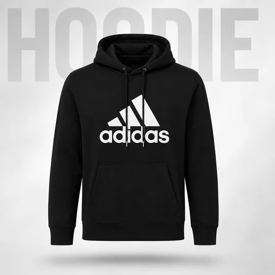 Adidas Essentials Fleece Big Logo Hoodie Black
