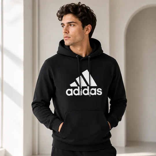 Adidas Essentials Fleece Big Logo Hoodie Black