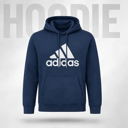 Adidas Essentials Fleece Big Logo Hoodie Navy