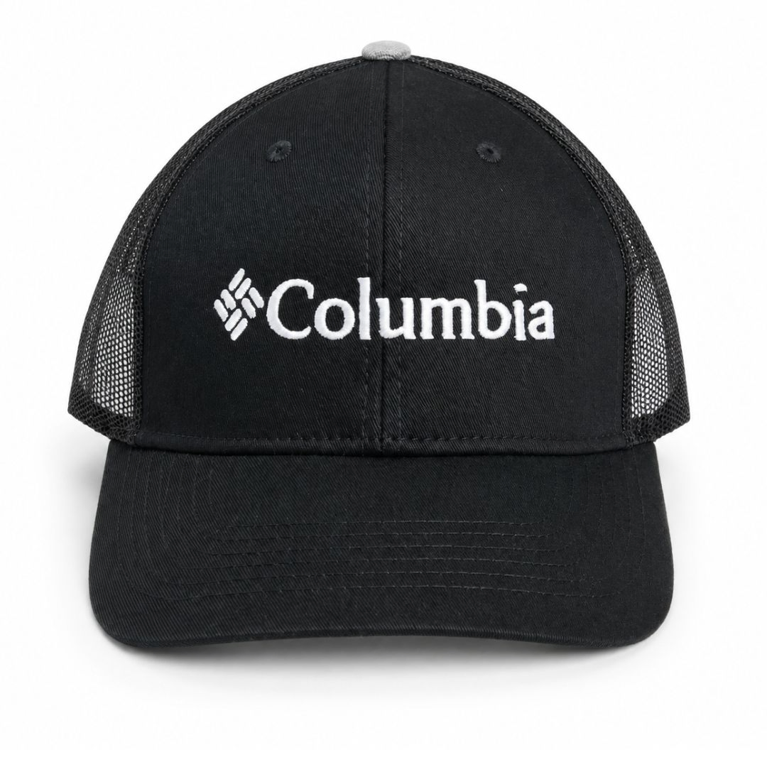 Columbia Unisex Black Mesh Snapback Trucker Hat
