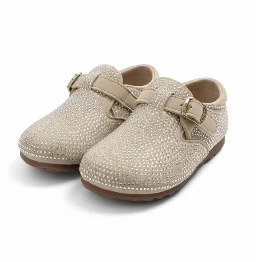 Glitter Glow Beige Shoes for Kids