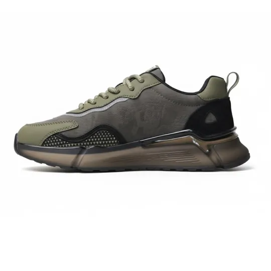 Warrior Olive Green Multi-Color Sneakers – Black Sole Edition