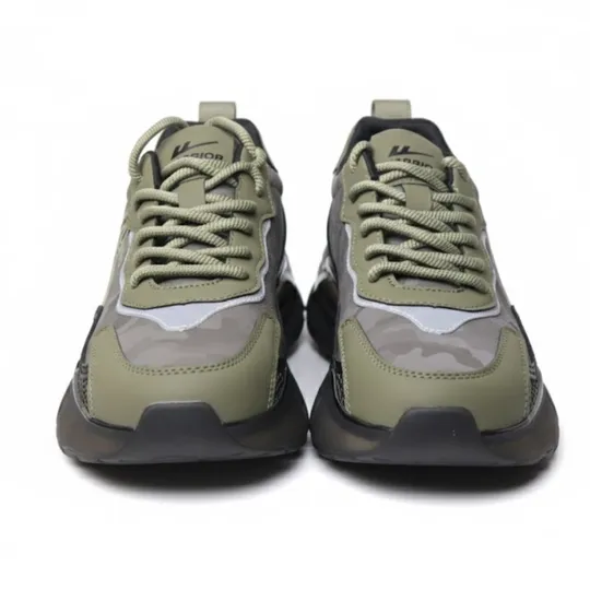 Warrior Olive Green Multi-Color Sneakers – Black Sole Edition