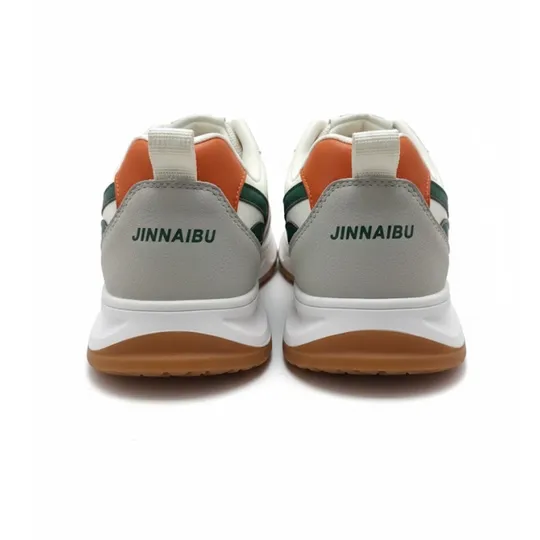 White Sneakers with Red & Green Stripes