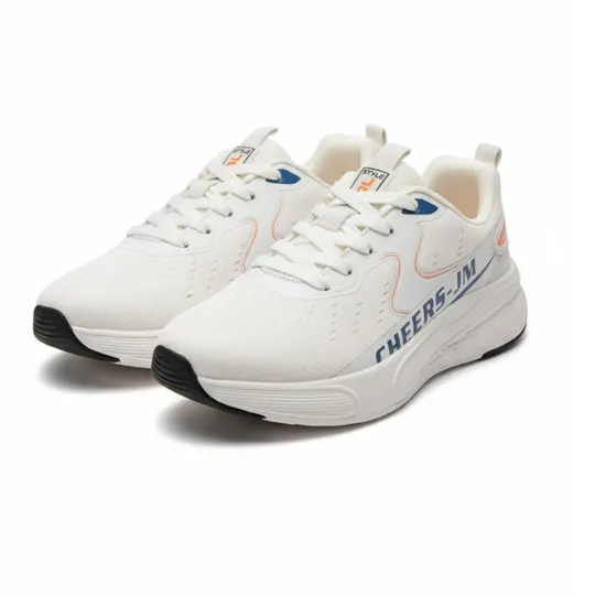 CUFERS-JNBU Off-White Athletic Shoes – Blue & Red Accents