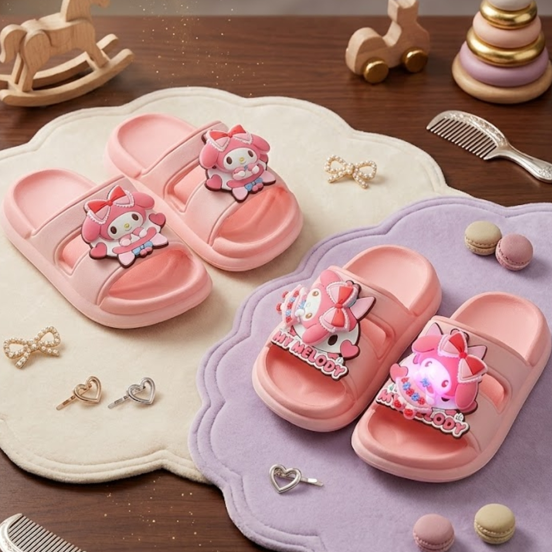 Premium Pink My Melody Kids Slides with Light