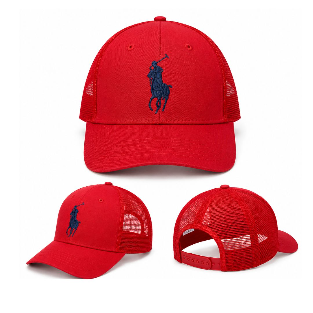 Polo Ralph Lauren Red Mesh Trucker Cap