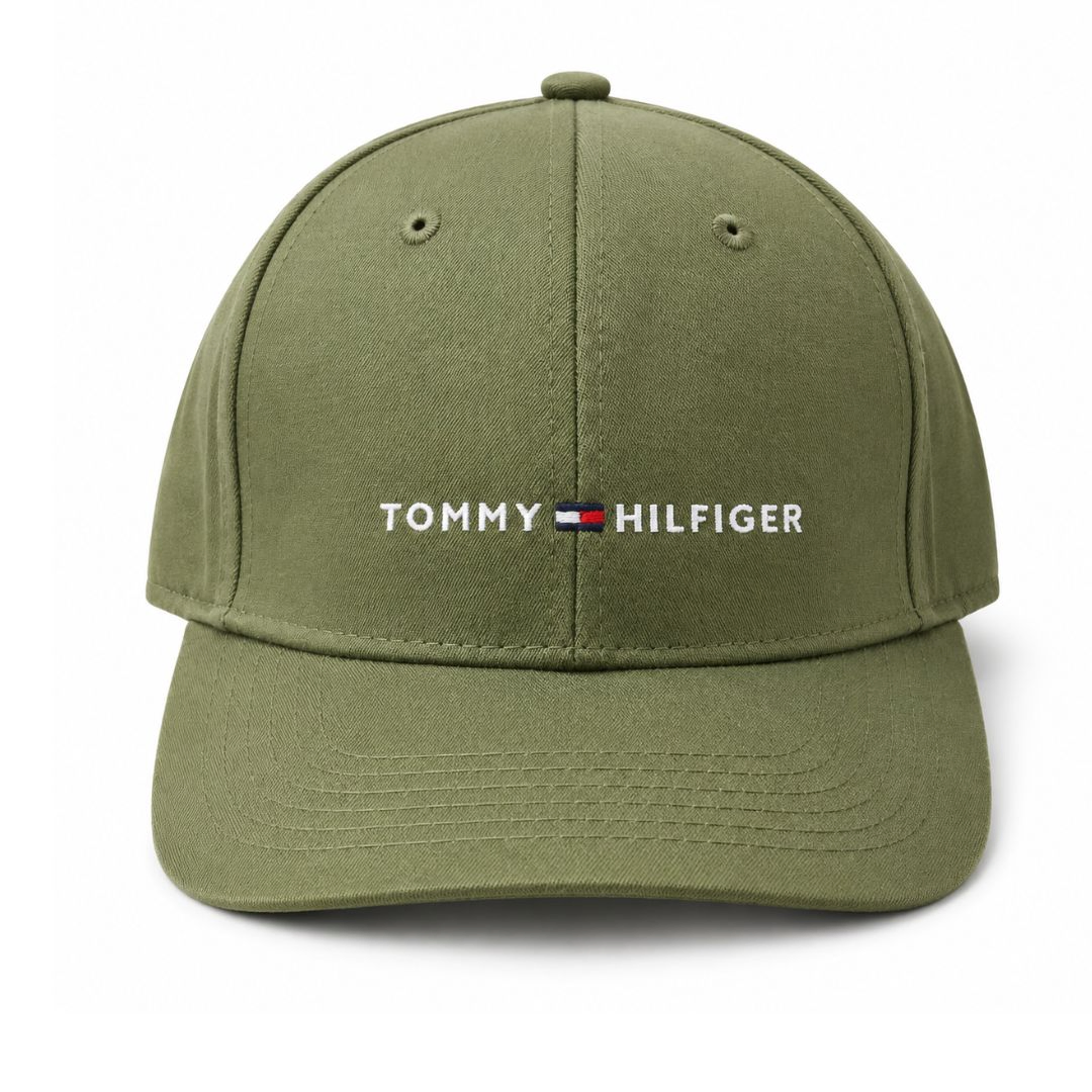 Tommy Hilfiger Olive Green Cotton Twill Cap