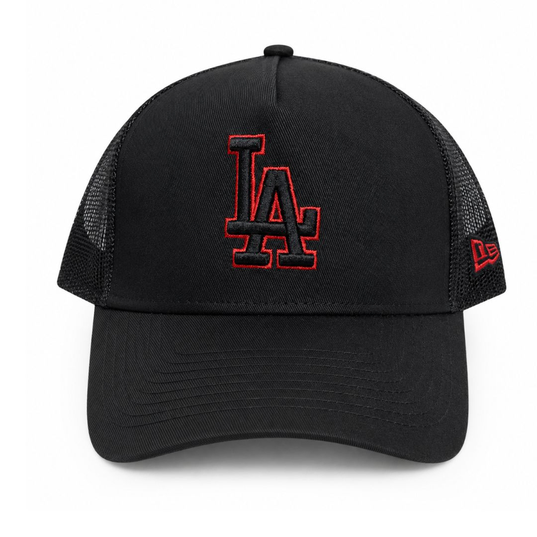 Black LA Mesh Trucker Cap