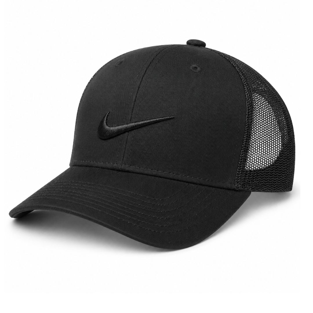 Nike Black Tonal Swoosh Trucker Cap