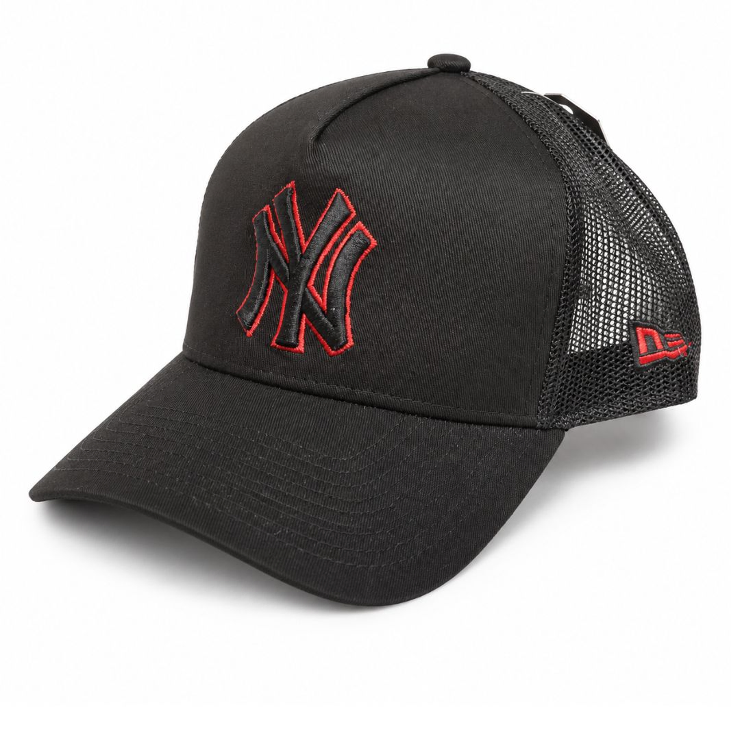 Black Red NY Trucker Cap