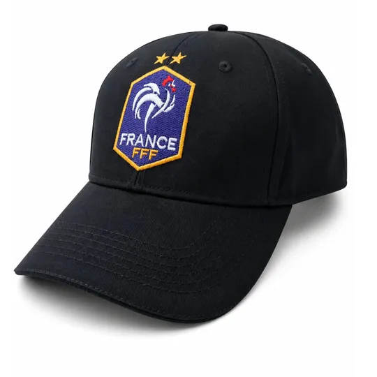 France Black Football Cap