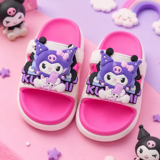 Kuromi Kids Cartoon Slide Sandal with light (Ages 2–5 Years)