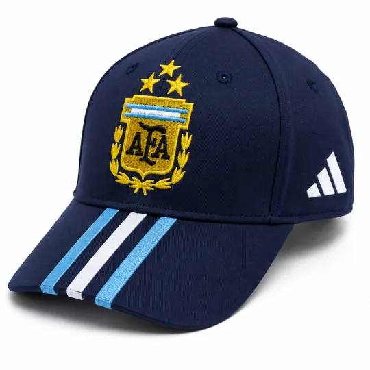 Argentina 3-Star Embroidered Cap – Navy Blue Edition