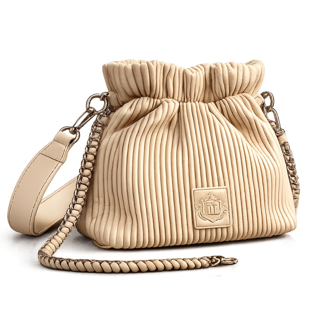 Majestic Heritage Woven Hobo Bag –Beige