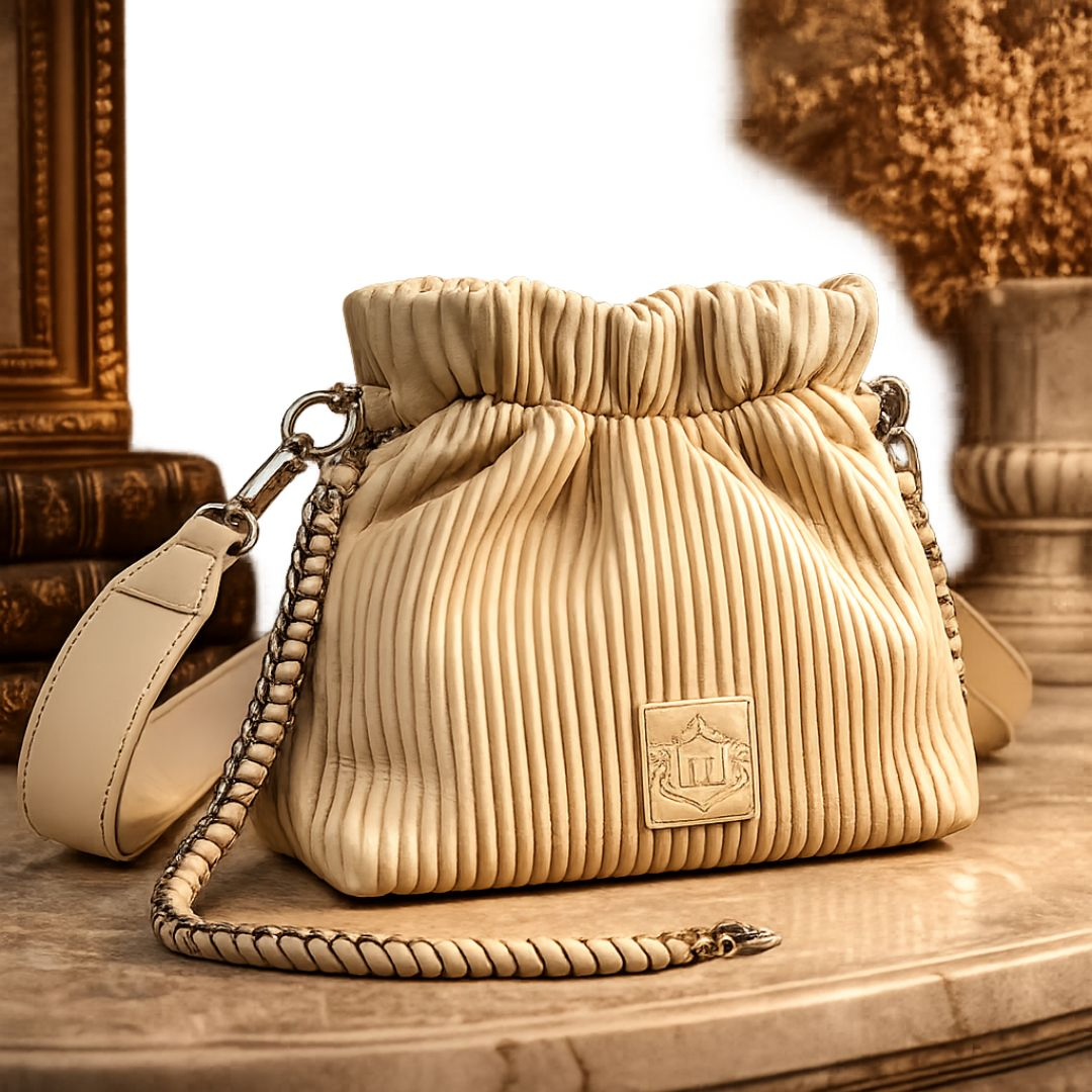 Majestic Heritage Woven Hobo Bag –Beige