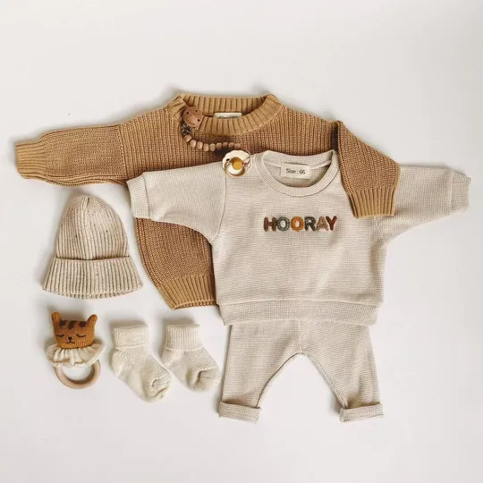 Kids Waffle Sweatshirt Set