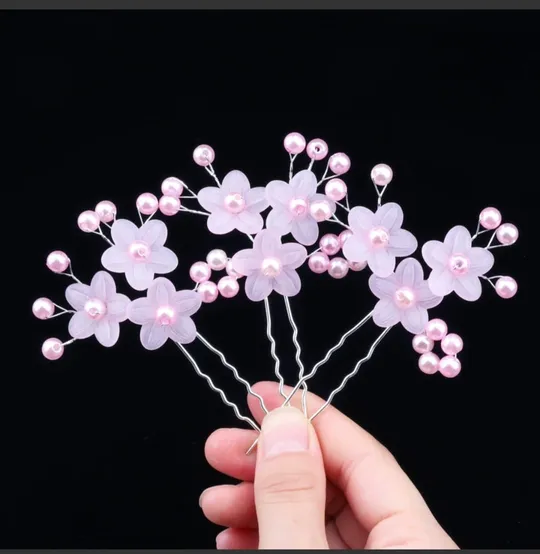 Elegant Pearl Flower Bridal Hair Pin (2 pc)