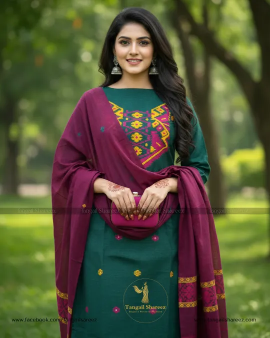 Jamdani Three Piece D # 1