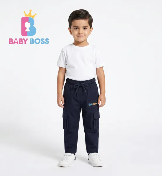 Baby Boss Premium Deep Navy Cargo Pants for Boys
