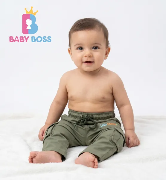 Baby Boss Premium Light Olive Cargo Pants for Boys