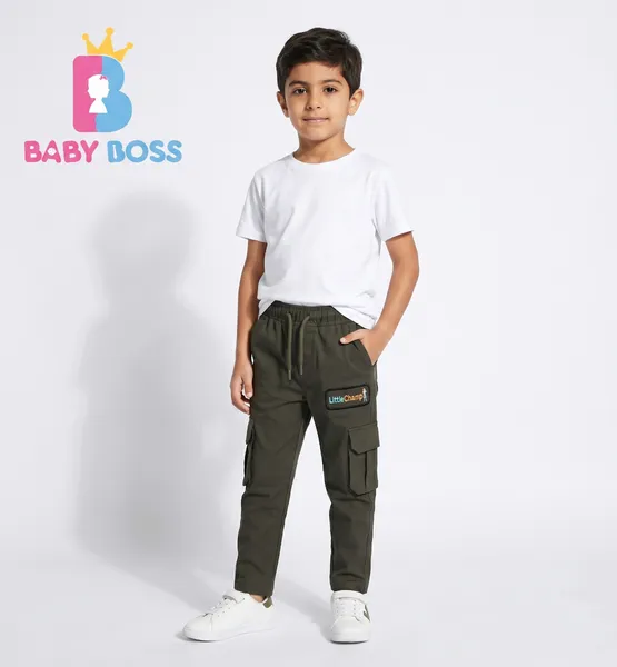 Baby Boss Premium Light Olive Cargo Pants for Boys