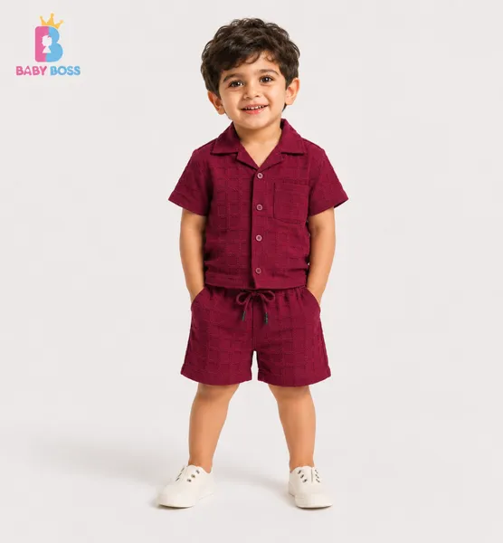 Baby Boss Red Checker Boys Co-ord Set