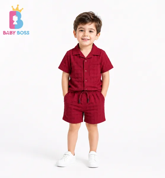 Baby Boss Red Checker Boys Co-ord Set