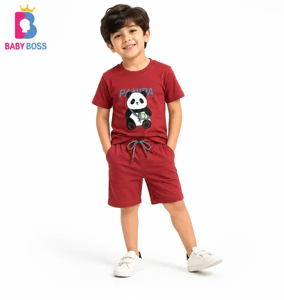 Baby Boss Boys Red Panda T-Shirt & Shorts Set