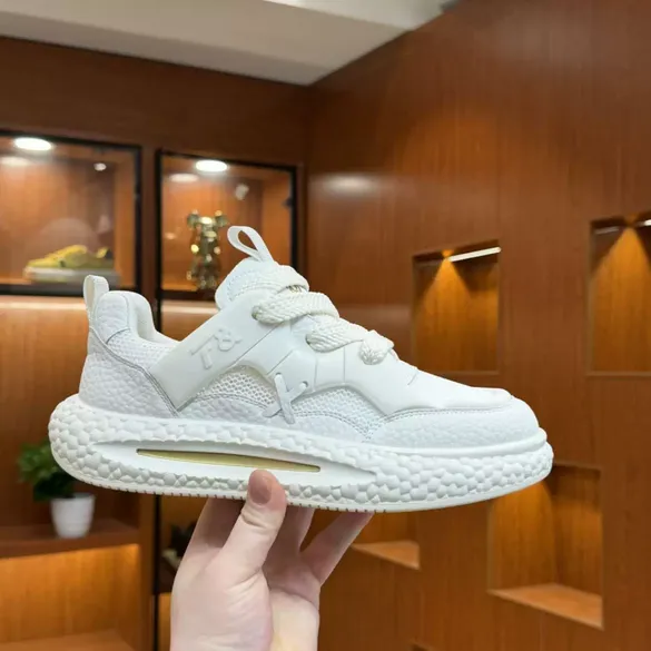 Lightweight trendy fashion mesh panel shoes 
