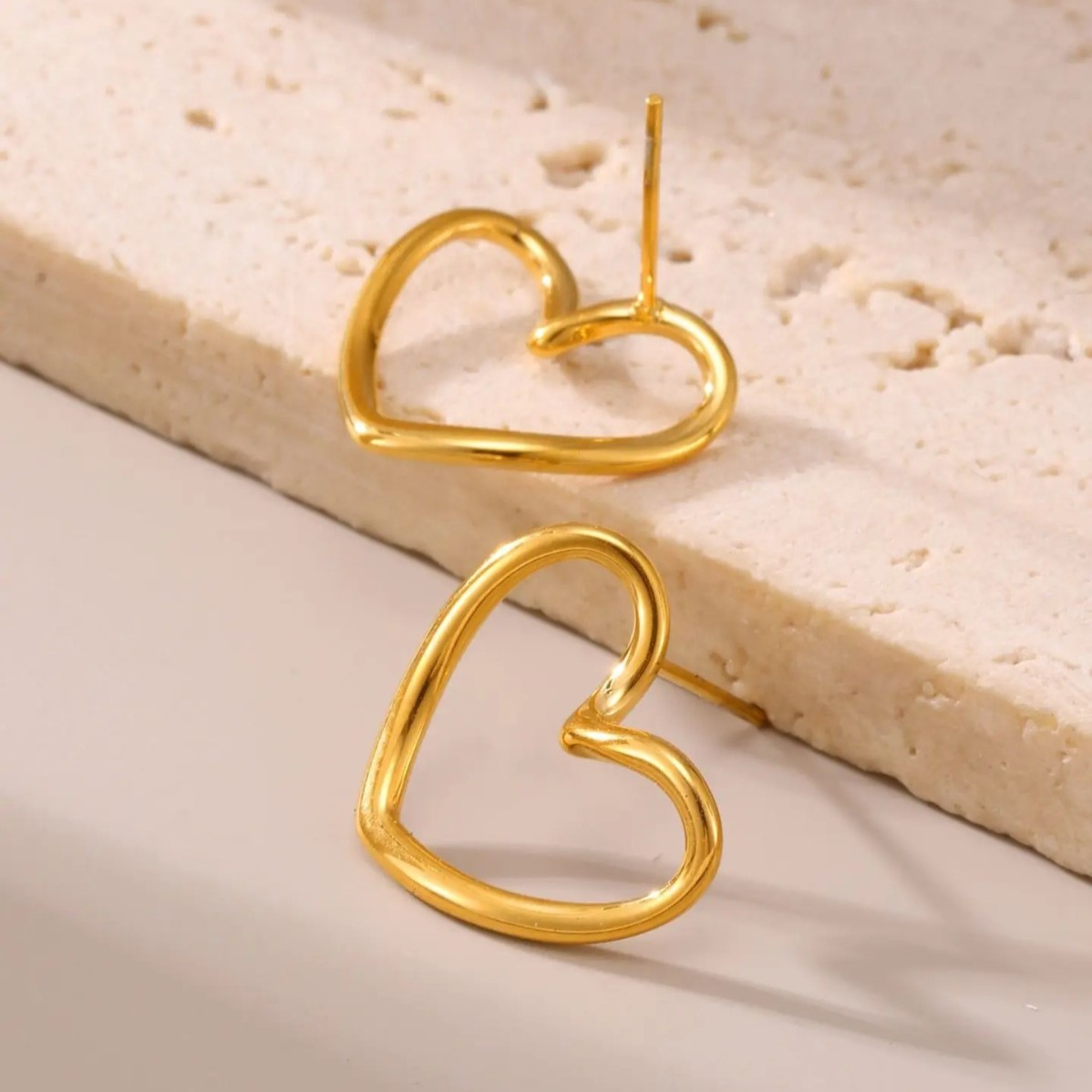 Geometric Heart Circle Earrings