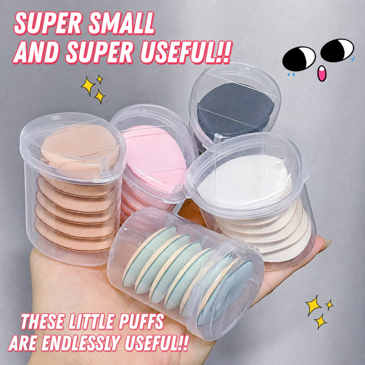 6pcs Multi Color Mini Finger Puff with Box