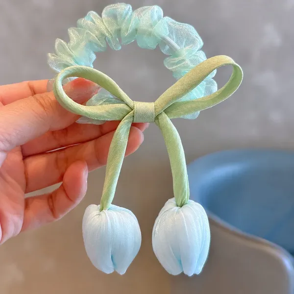 Korean Style Tulip Ribbon Scrunchie Hair Tie (1 Pcs)