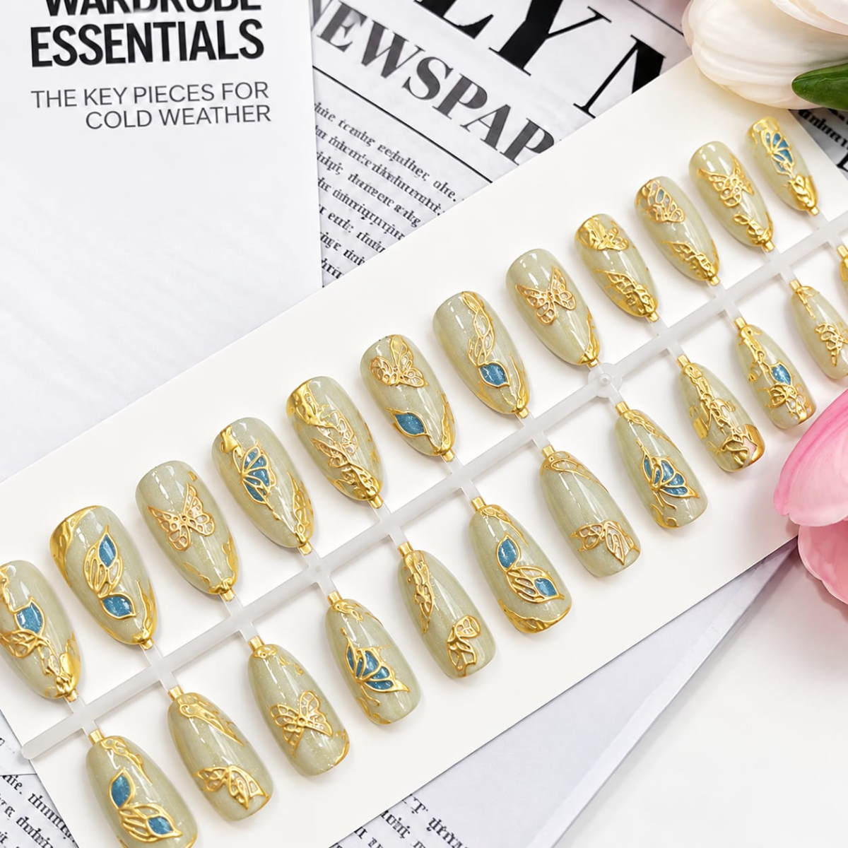 30 Pcs Premium Fake Press on Nails ( 1 Set)
