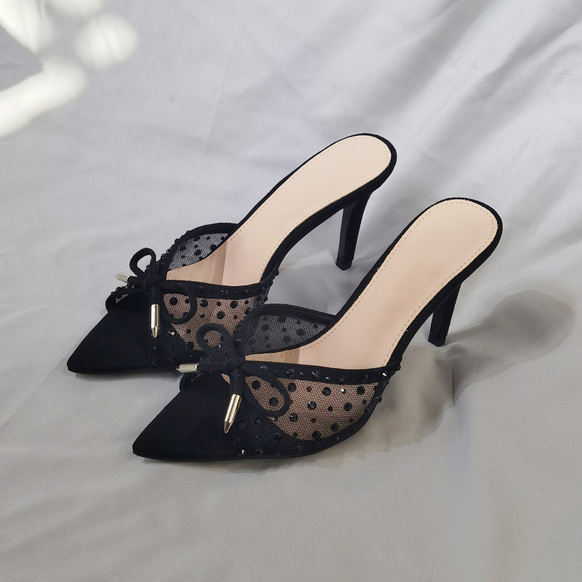 RHINESTONE BOW HIGH HEELS WOMEN SANDALS GB-8217