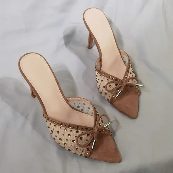 RHINESTONE BOW HIGH HEELS WOMEN SANDALS GB-8217