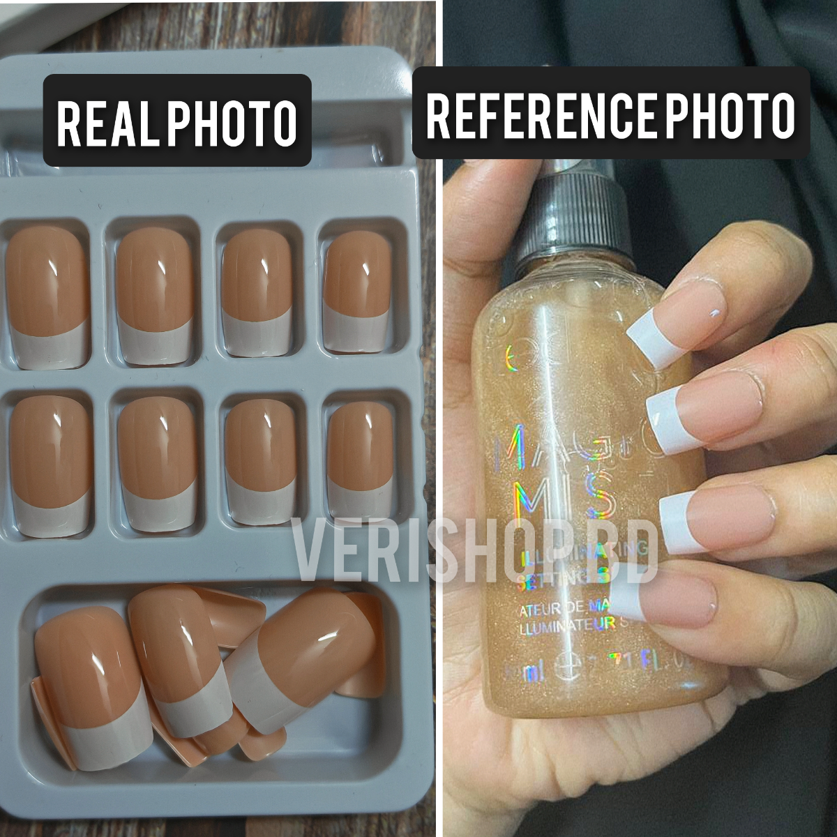 Medium French  Natural looking nail