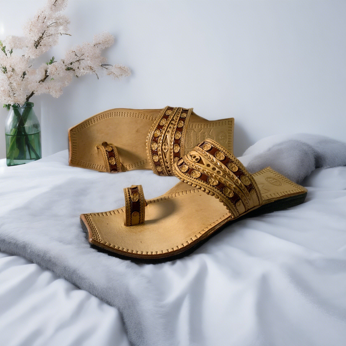 Tan Kolhapuri Chappals — Handcrafted Leather Sandals 