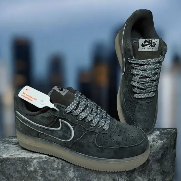 Nike Air Force 1 Black Suede Sneakers Premium Streetwear Shoes |