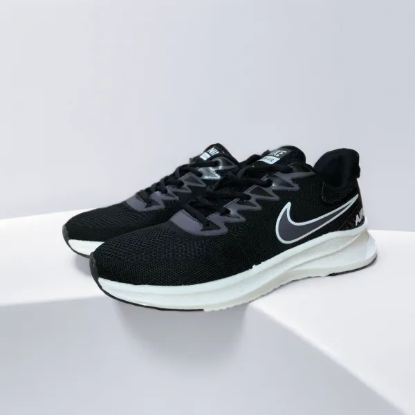 Nike Dark Blue Running Shoes — Breathable Mesh & Cushioned Sole 