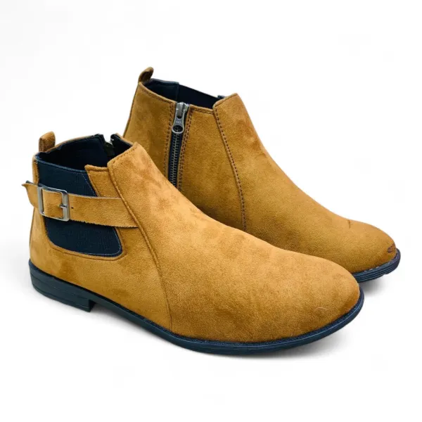 Caterpillar Brown Leather Chelsea Boots Rugged Sole & Elastic Panels 