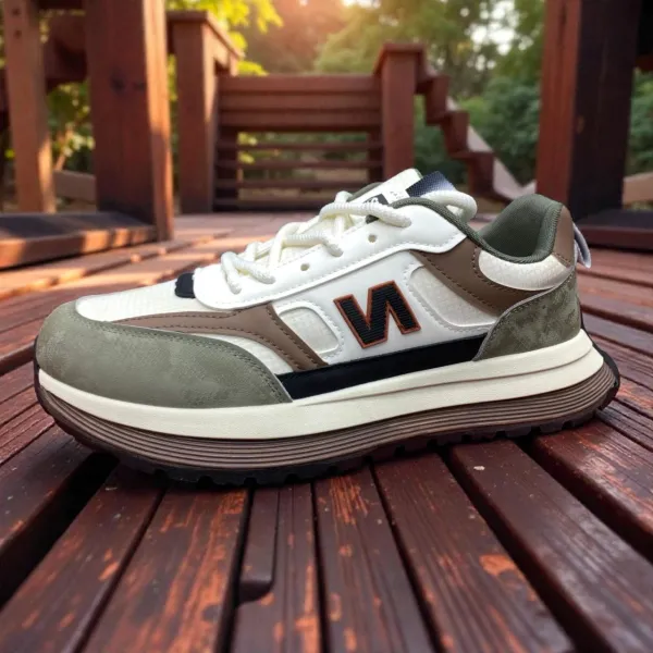 Olive Green “N” Sneakers Textured Sole & Outdoor Style 