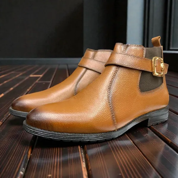 Genuine Leather Boots — Rugged Soles & Stylish Details |