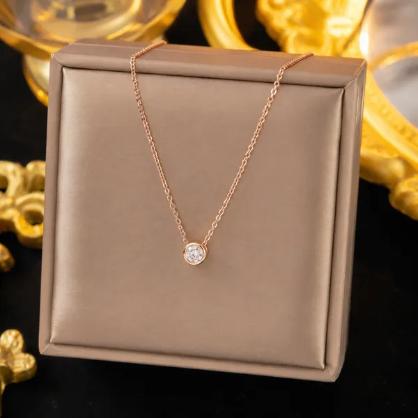 Mini Crystal Gold Plated Pendant Necklace